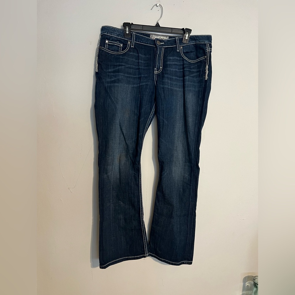 BKE Men's Dark Blue Straight Leg Jeans